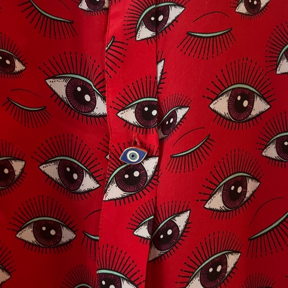 Alice + Olivia Red Long Sleeve Fitted Shirt - Picture 4 of 5